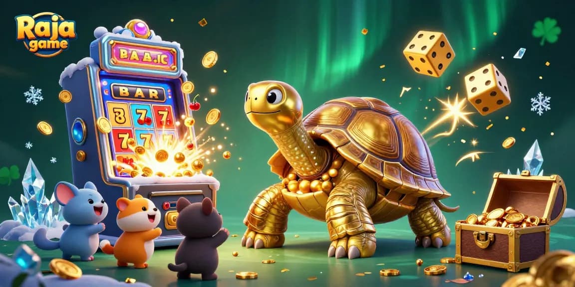 Experience thrilling Raja game excitement with a vibrant 3D casino scene bursting with action.
