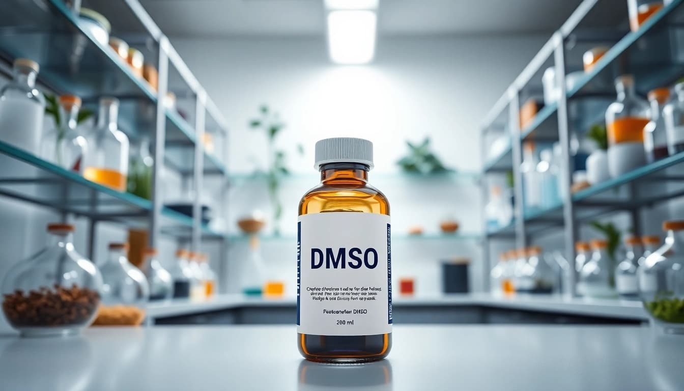 Explore the benefits of dmso supplement in a clear lab setting with scientific visuals.