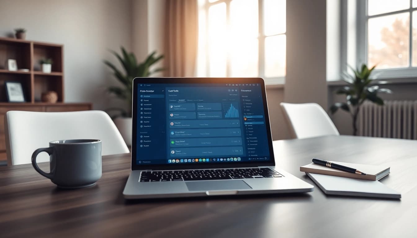 Visual of a productivity app interface representing a Motion app alternative in an organized workspace.
