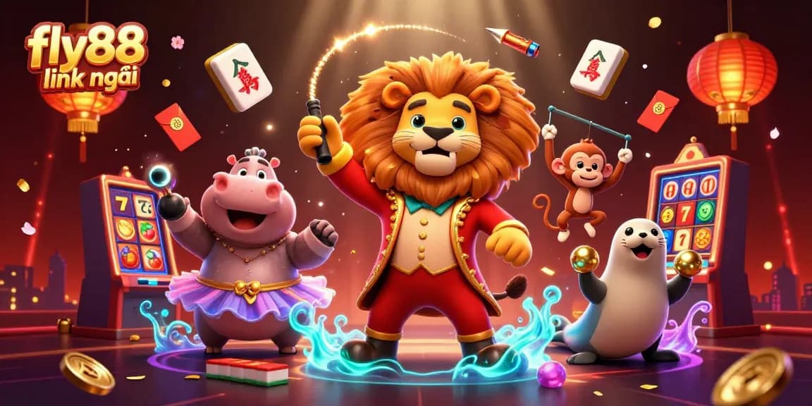 Experience the thrills at fly88 link mới with vibrant casino characters and dynamic gaming elements!