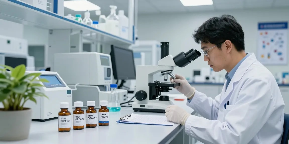 Buy KLOW peptide stack for laboratory research on GHK-Cu, BPC-157, TB-500, and KPV in a modern lab.