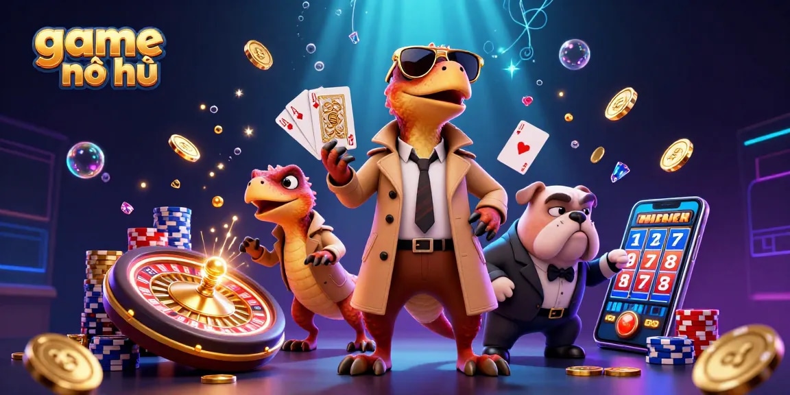 Spin the reels in game nổ hũ with dynamic 3D raptors and sparkling casino elements!