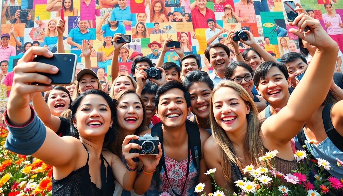 Engaging selfie mosaic showcasing individual photos arranged dynamically, celebrating diversity.