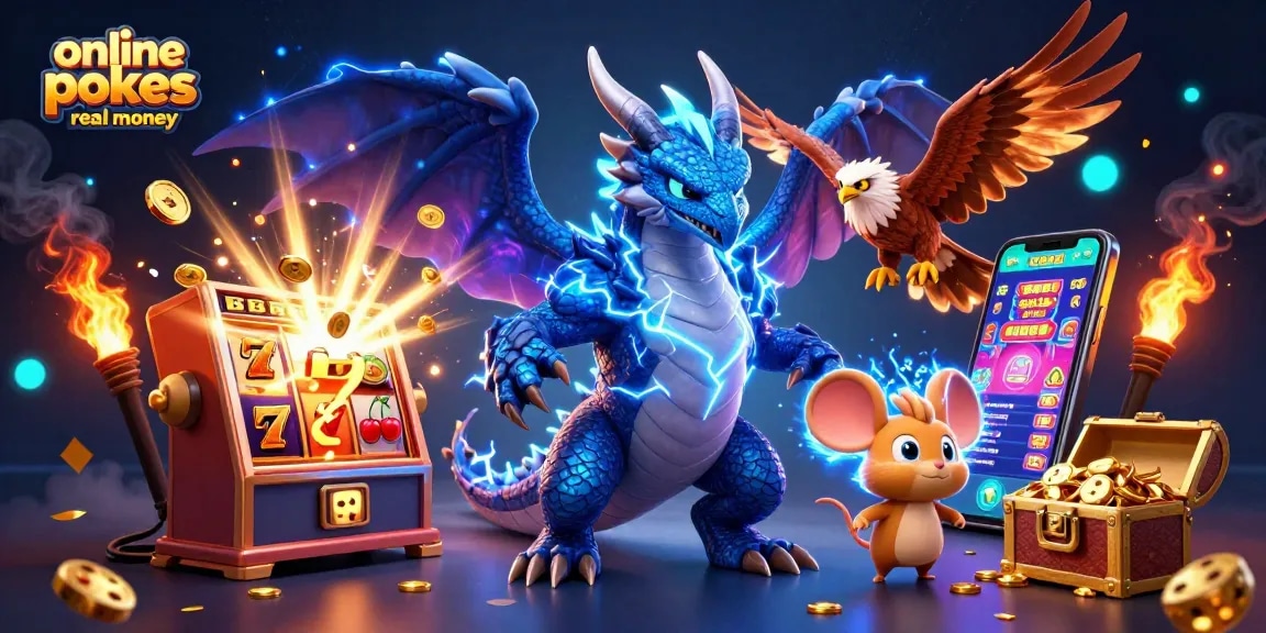 Play online pokies real money with exciting characters and jackpot rewards in an animated scene.