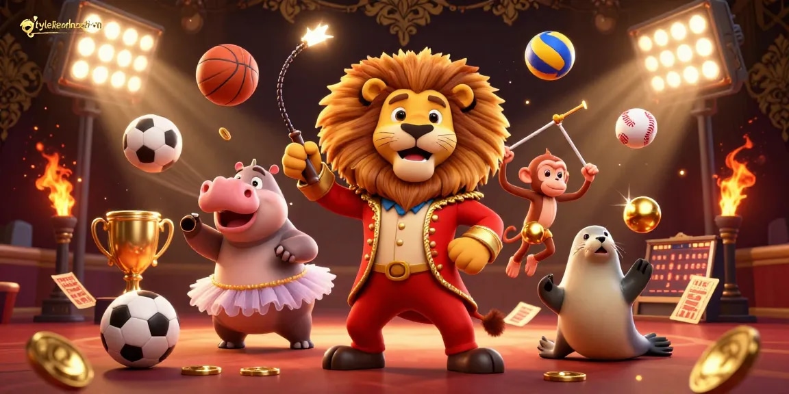 Experience excitement at tylekeonhacai-vn with a vibrant 3D casino scene featuring playful characters.