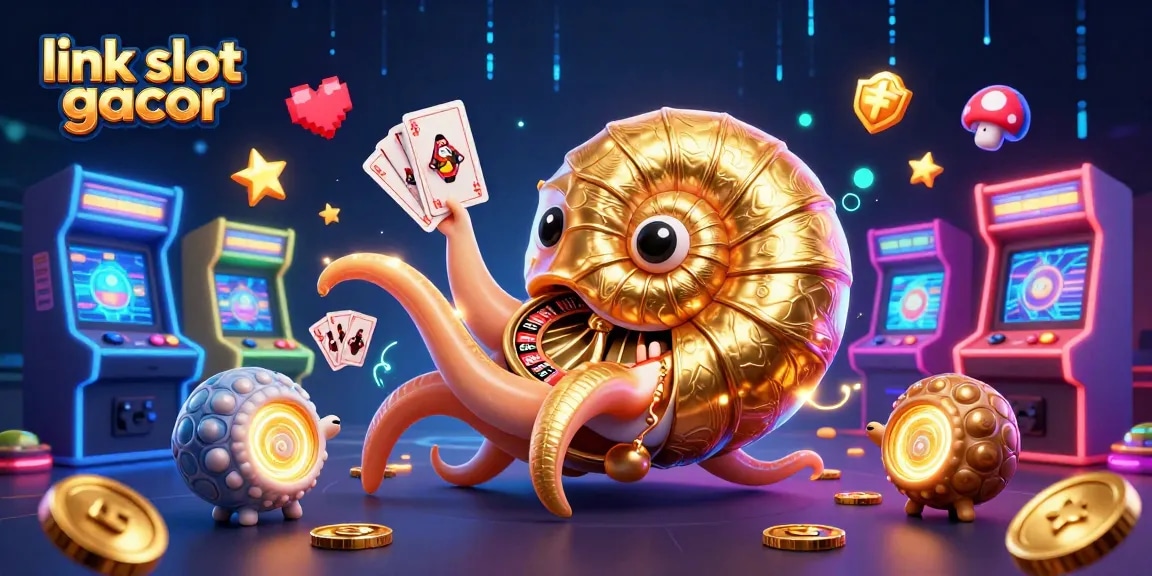 Rasakan kesenangan slot gacor di dunia kasino dengan nautilus emas dan kartu bermain yang berkilauan.