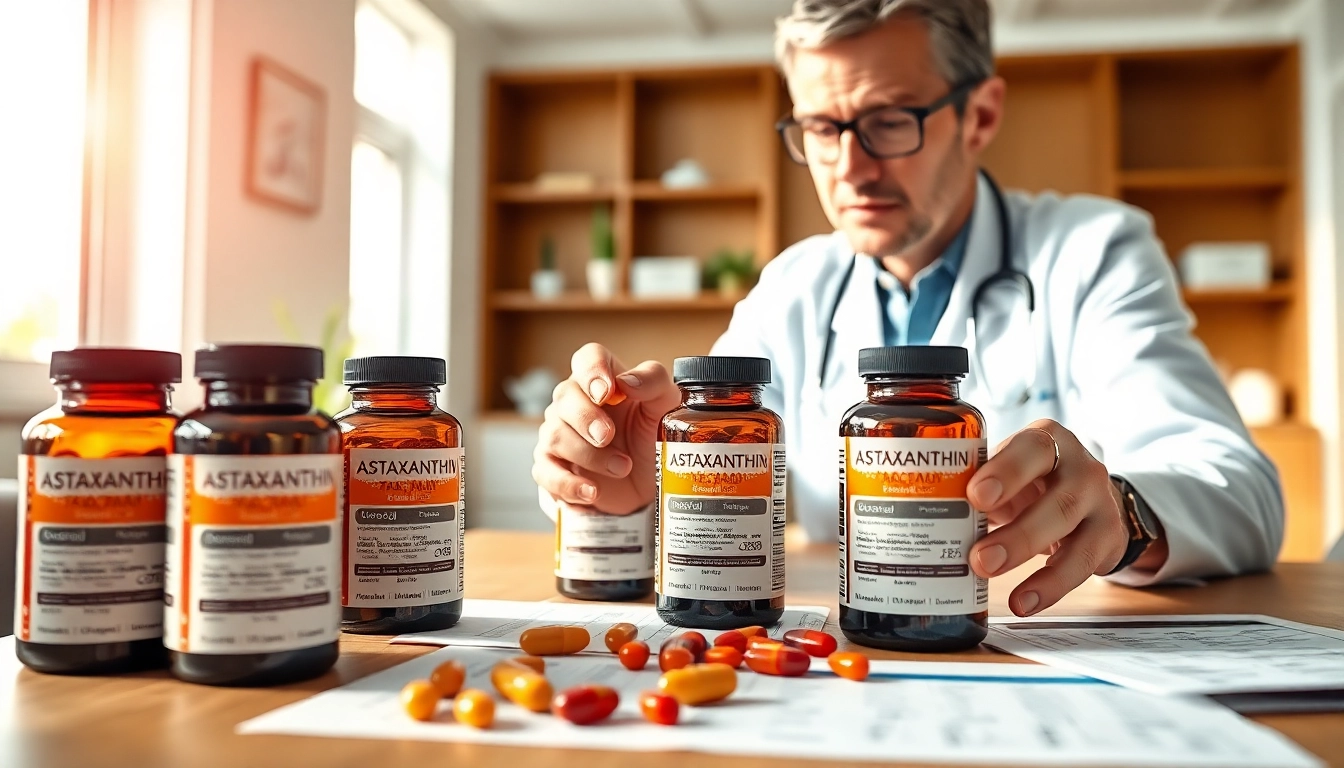 Explore the recommended astaxanthin dosage through consultation with a health expert in a bright clinic.