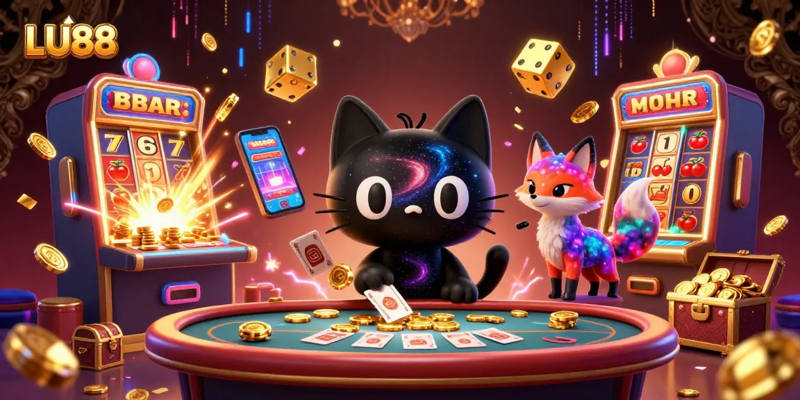 Engage with LU88's vibrant cosmic casino featuring dynamic characters and exciting game elements.