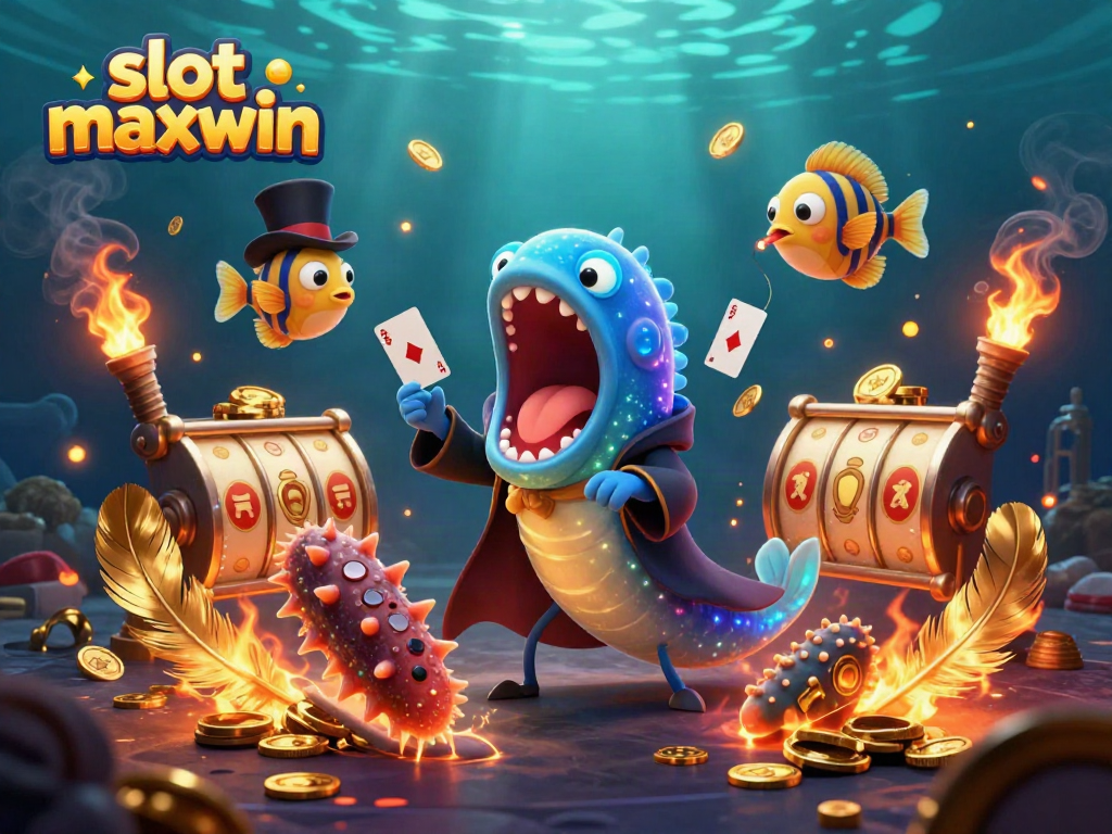 Experience thrilling action with slot maxwin in a vibrant underwater casino scene.