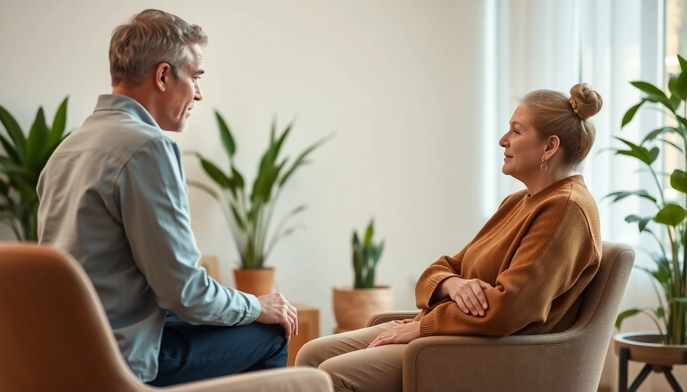 Engaging scene of a therapist offering Trauma Therapy in a calming environment to foster emotional healing.