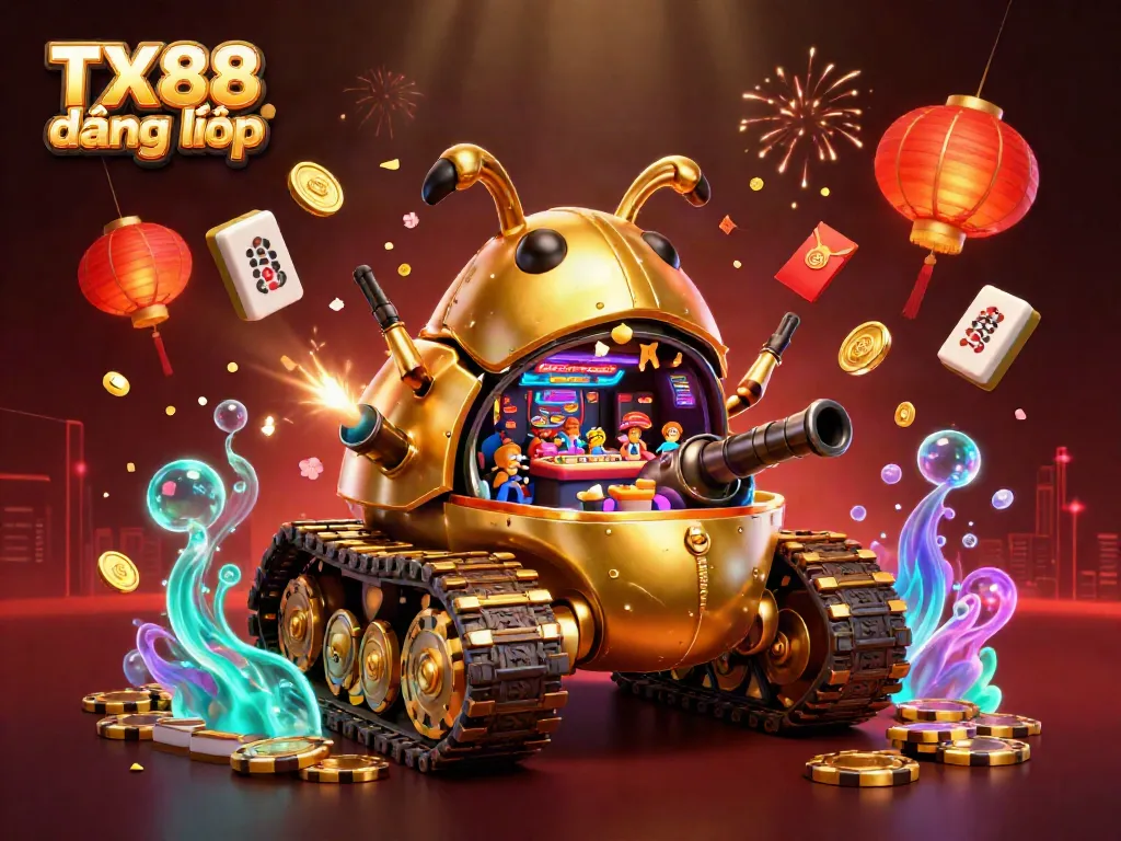 Experience the excitement of TX88 đăng nhập with lively casino elements and vibrant decorations.