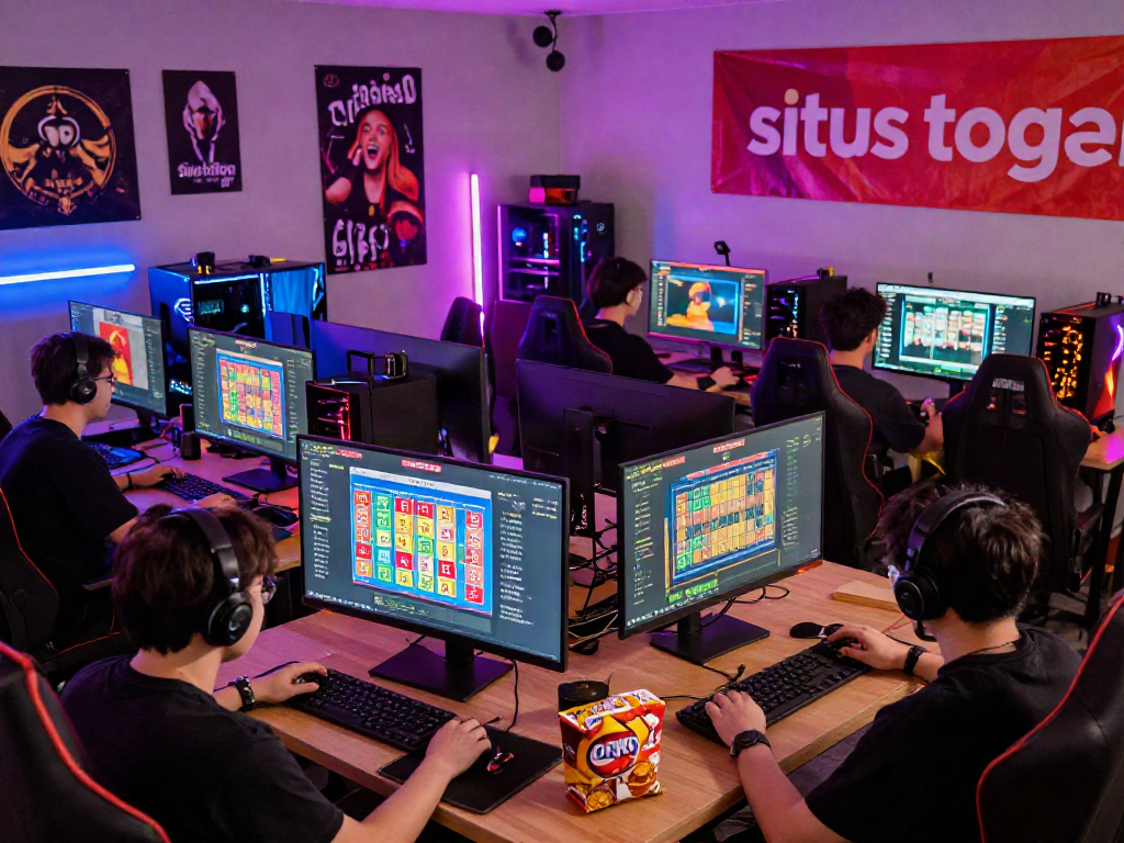 Engaging online gaming scene with players involved in situs togel betting and lively chat interactions.