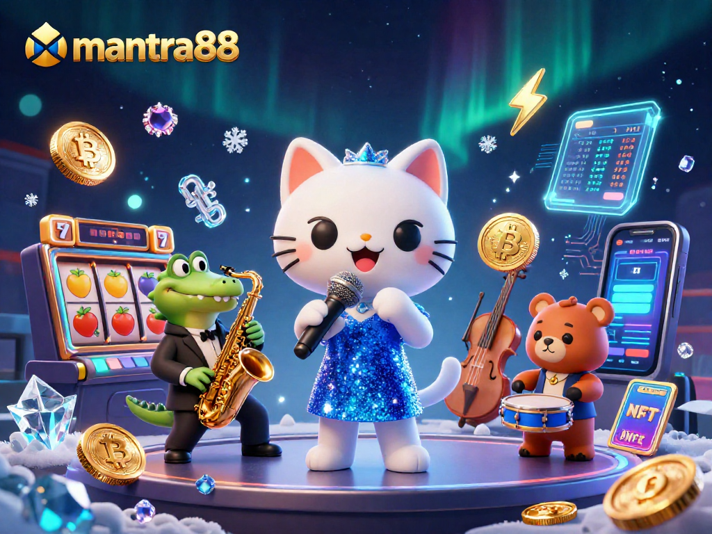 Experience the excitement of mantra88 with colorful slot symbols enhancing this vibrant casino scene.