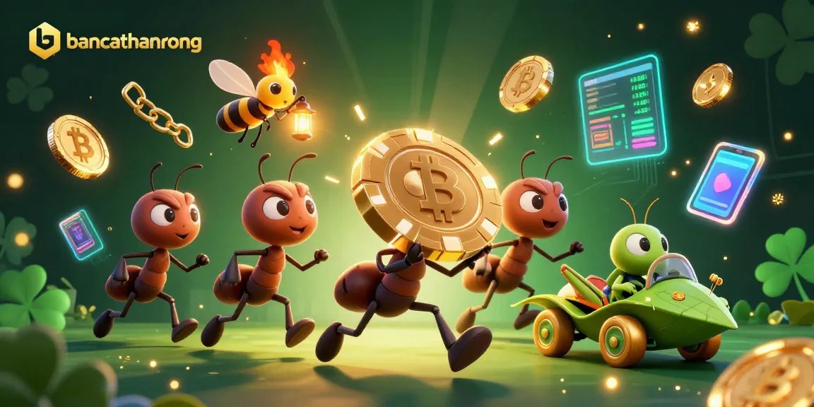 Experience thrilling heists in bancathanrong's vibrant casino world with cartoon ants, crypto coins, and dynamic gameplay.
