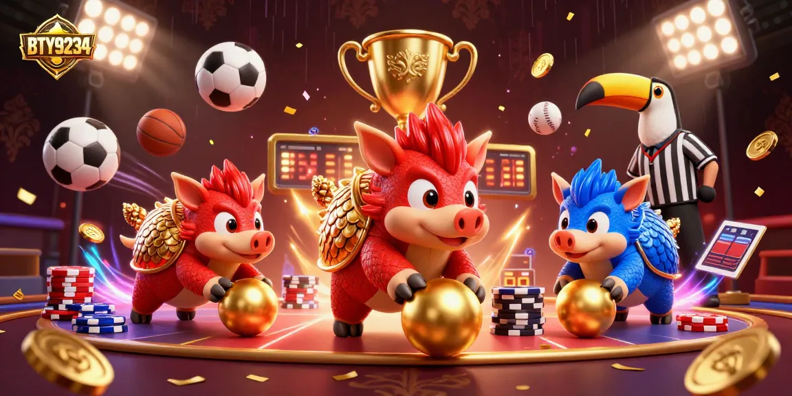 Join the exciting BTY9234 casino showdown with 3D pangolins battling in a poker chip arena!