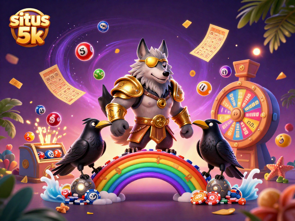 Experience thrilling bonuses at situs 5k with vibrant visuals of lucky symbols and games.