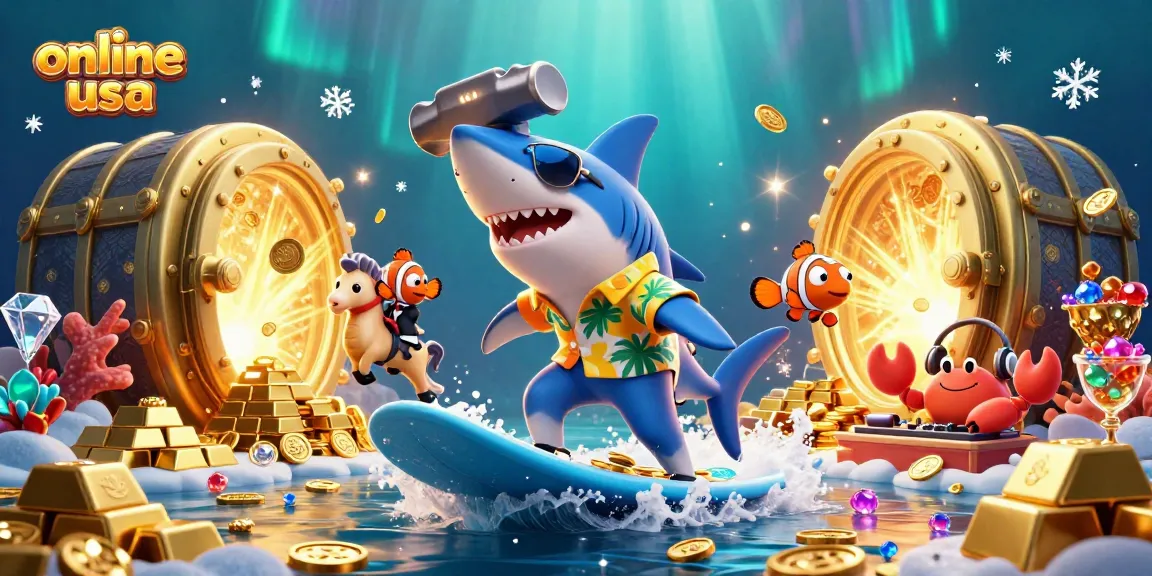Surf the wave of gold coins at the online casino usa with vibrant gaming elements.
