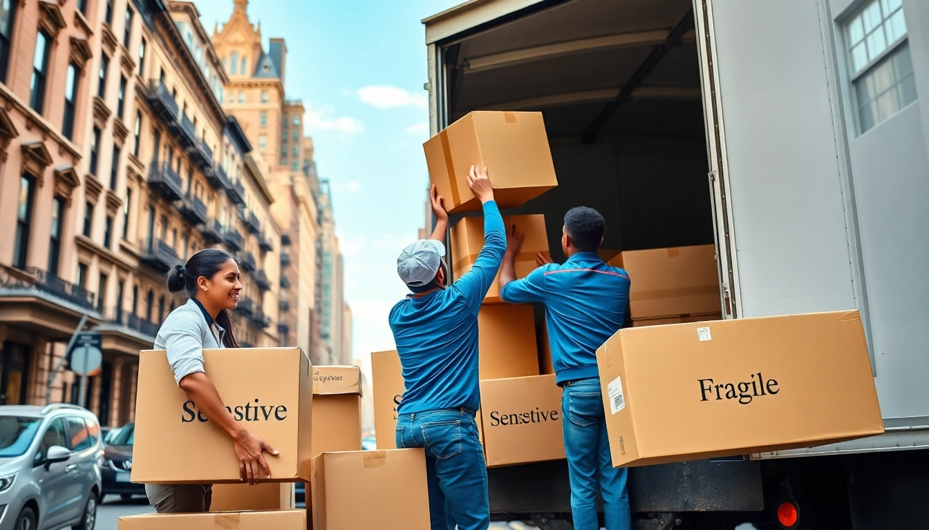 Clean Cut Movers NYC team efficiently packing a moving truck in NYC, showcasing professionalism.