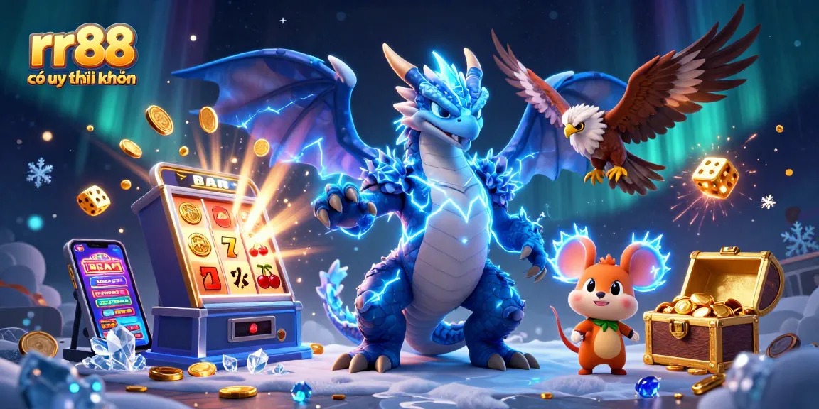 Experience gaming thrills with rr88 có uy tín không, featuring a dynamic casino scene bursting with excitement.