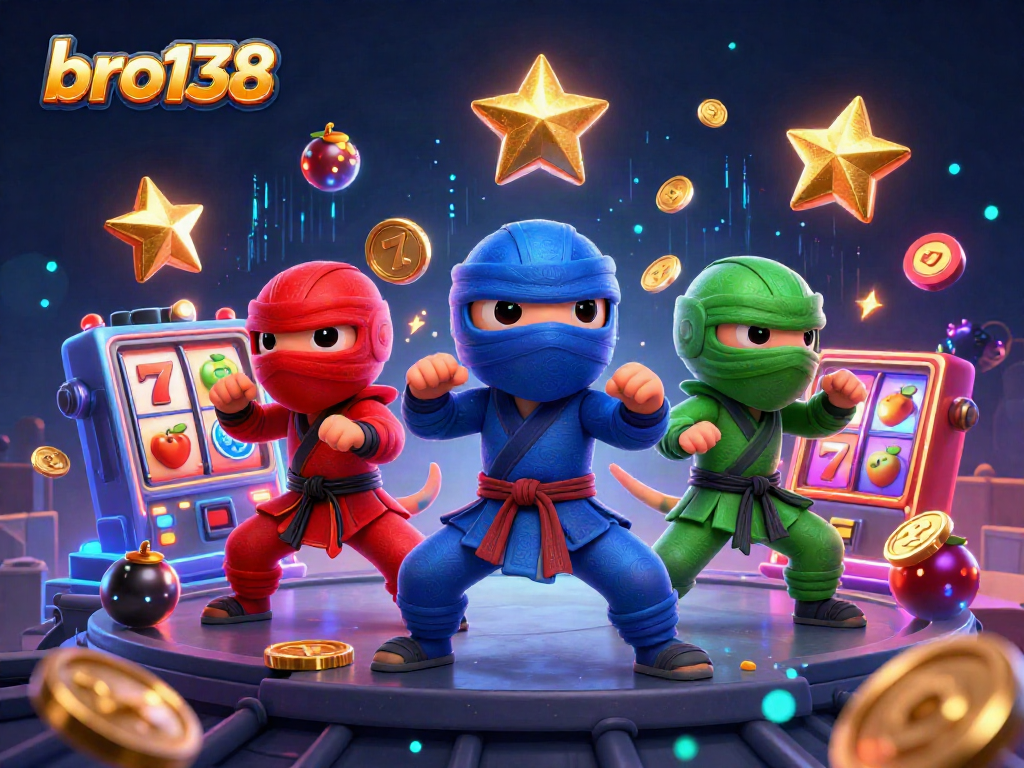 Engage with bro138 and experience exciting slots and jackpots in this vibrant 3D casino scene.