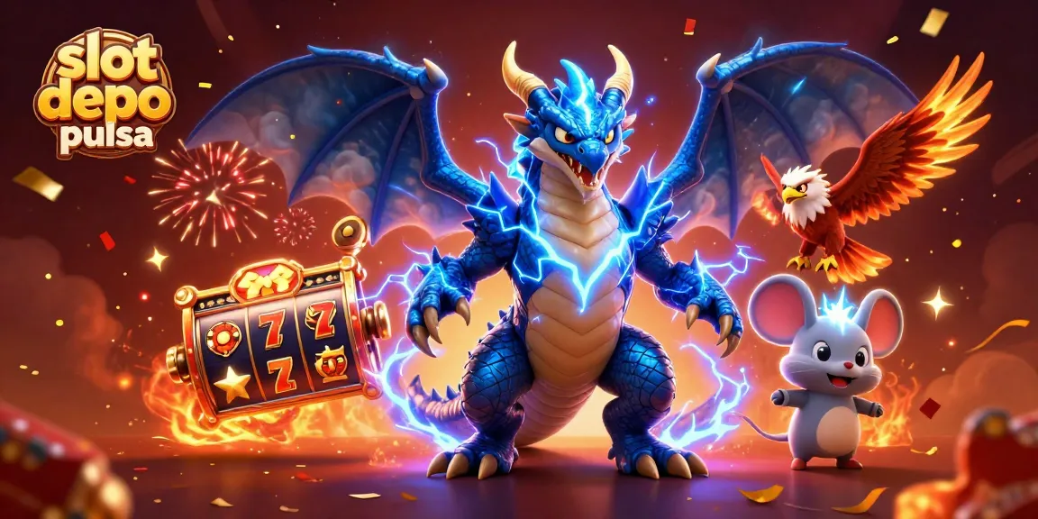Experience thrilling wins with slot depo pulsa in a dynamic 3D casino scene featuring mythical characters.