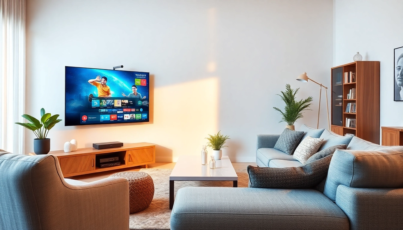 Engaging scene showcasing an IPTV provider in US within a stylish living room setup.