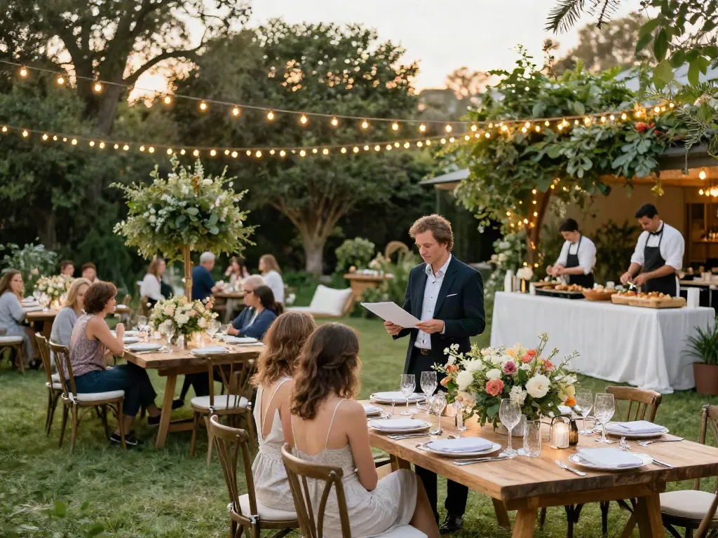 Event rental ksa: Beautiful outdoor wedding setup with elegant decor and inviting atmosphere.