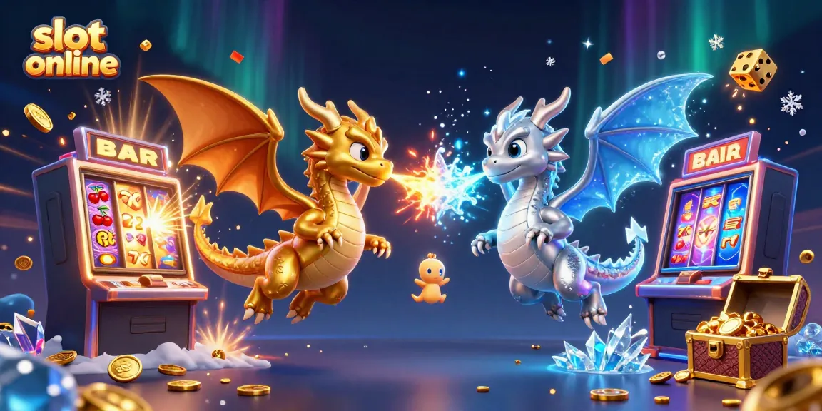 Engage in exciting slot online games with iconic dragons, vibrant slot machines, and winnings!