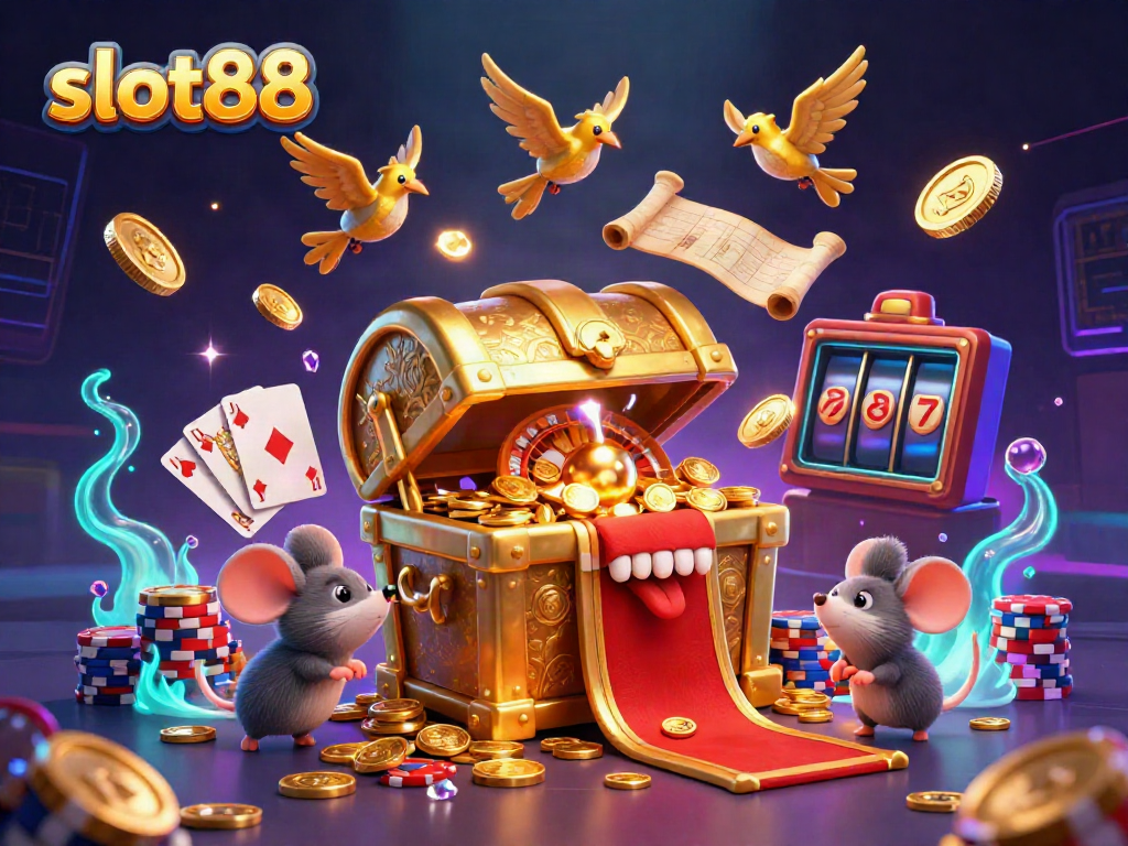 Experience the excitement of slot88 with sparkling gems, golden treasure, and dynamic game elements.