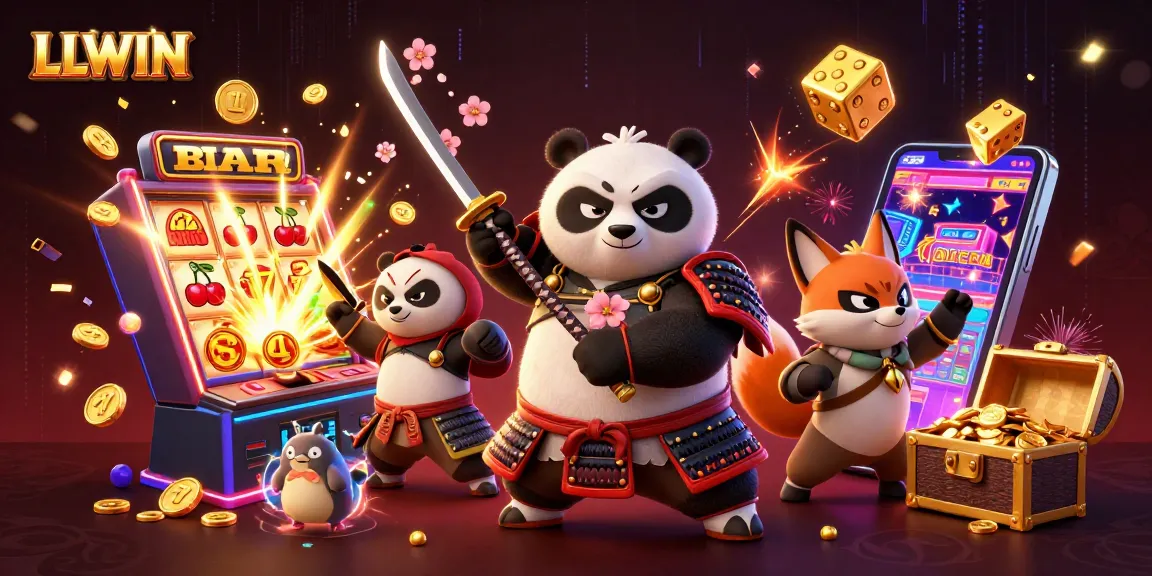 Experience the thrill of LLWIN with vibrant casino elements and engaging characters in action.