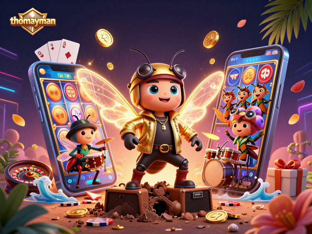 Spin the reels and win with thomayman’s vibrant characters and thrilling slot game dynamic.