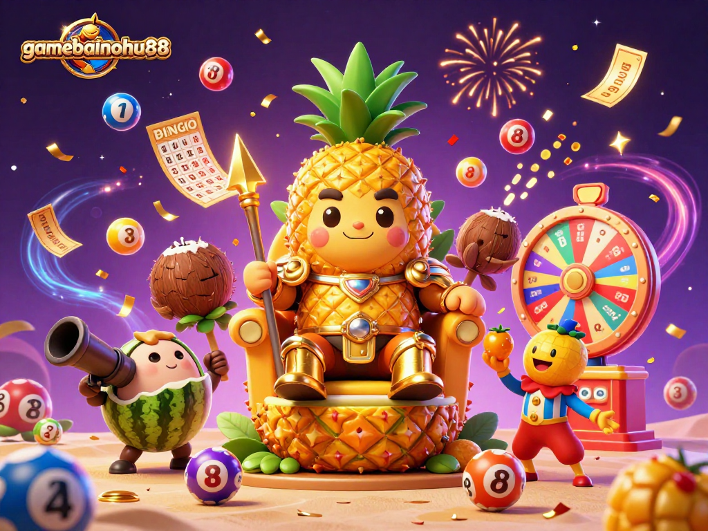 Spin the jackpot with gamebainohu88 in this vibrant illustration full of casino excitement and action.