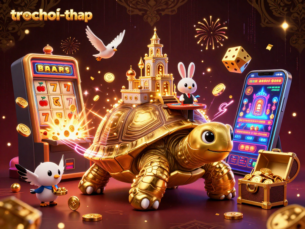Experience the thrill of trochoi-thap with exciting gameplay, showcasing a vibrant casino scene filled with action.
