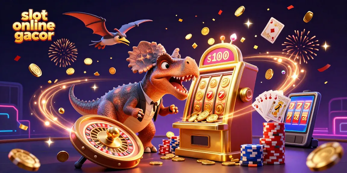 Menangkan slot online gacor dengan jackpot koin emas dari mesin slot yang dipukul dinosaurus.