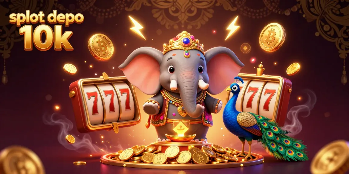 Menggali kemenangan di slot depo 10k dengan elemen permainan slot menarik dan suasana ceria.
