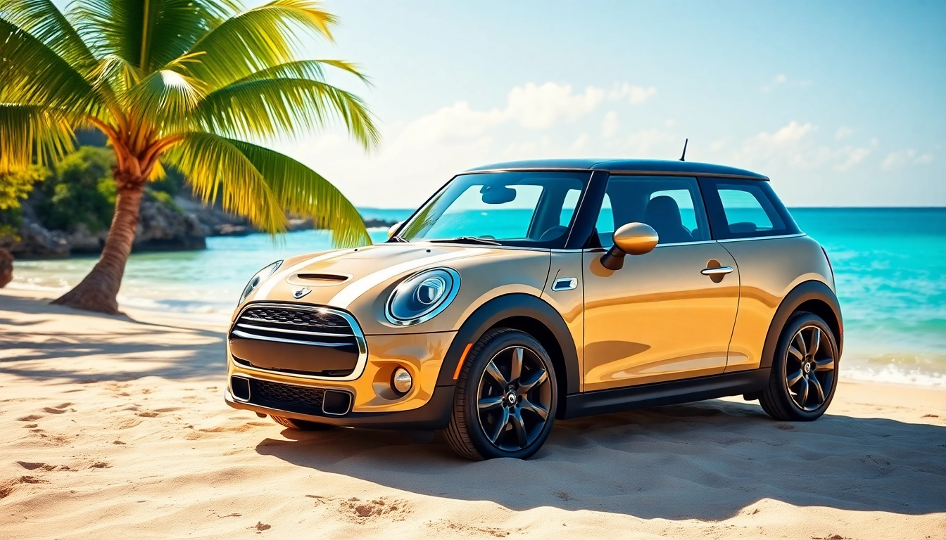 Experience the thrill of a Mini Cooper rental in St Barts on beautiful sandy beaches.