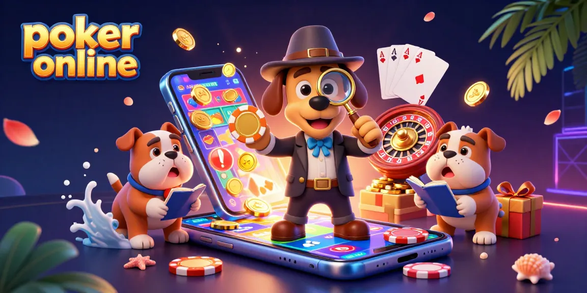 Découvrez le poker en ligne avec un détective canin et des éléments de jeu captivants.