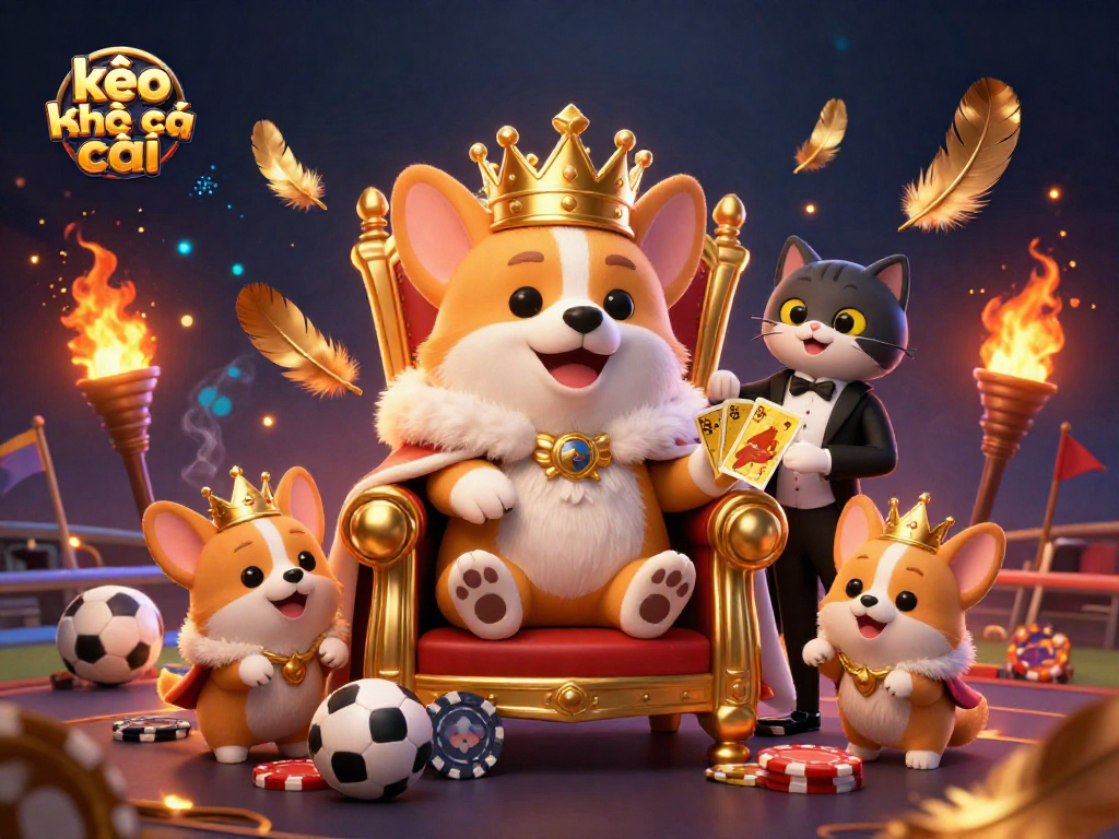 Bet on kèo nhà cái with a royal corgi and a sports betting scene full of energy
