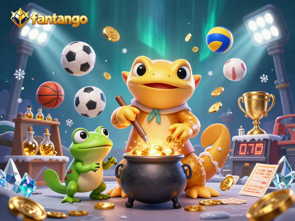 Experience thrilling action with fantango, as a giant salamander alchemist brews winning strategies and gold coins in a magical casino.