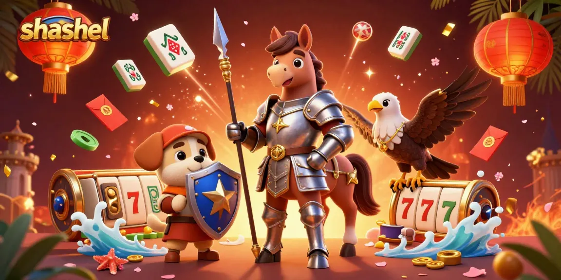 Shashel showcases dynamic casino fun with knights, lucky 7s, and festive elements.