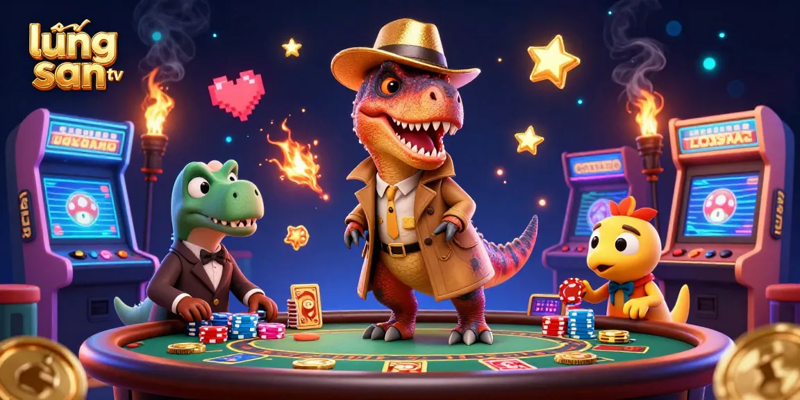 Experience thrilling gameplay at lương sơn tv with vibrant dinosaur characters in a dynamic casino setting.