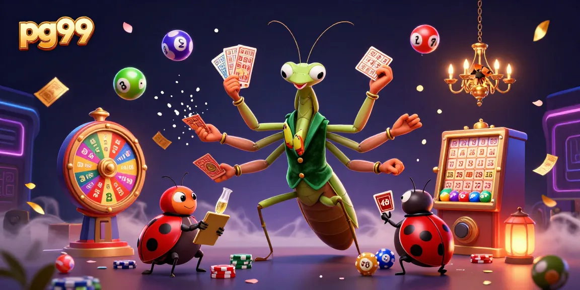 Play exciting games at pg99 with dynamic lottery elements and vibrant casino characters.