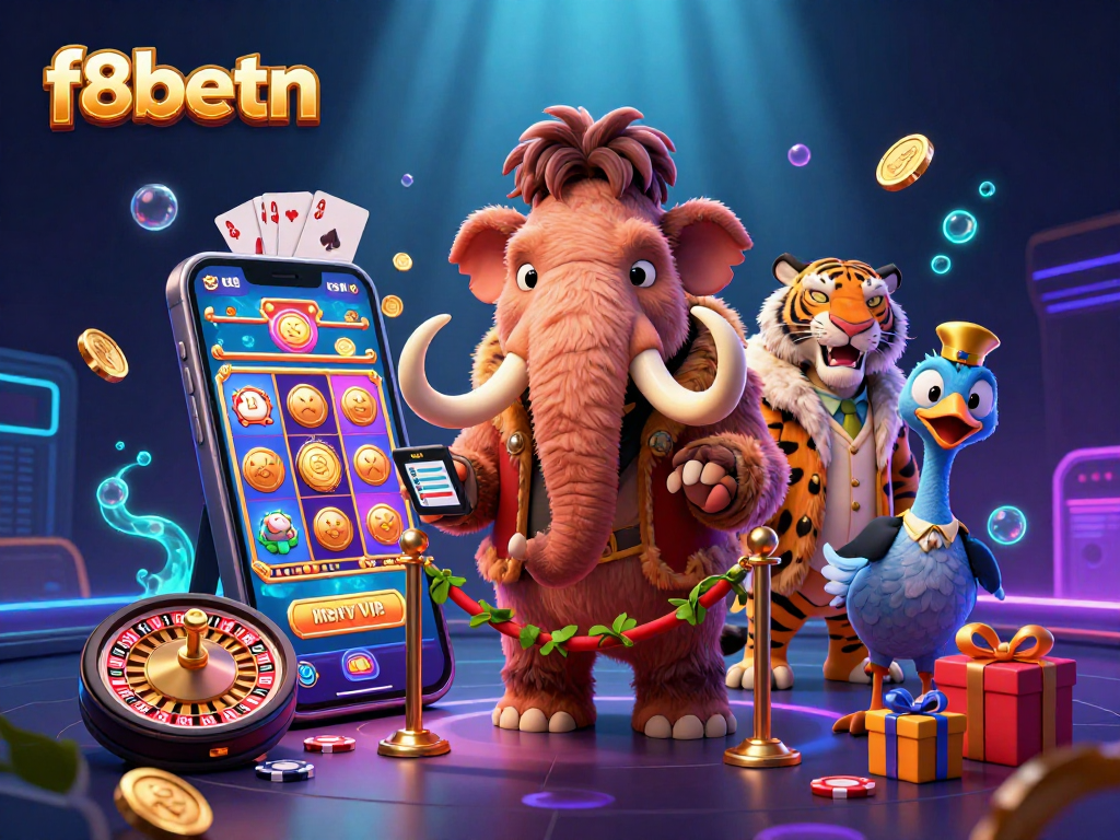 Experience the thrill of f8betn with vibrant casino characters amidst dazzling gaming elements and dynamic energy