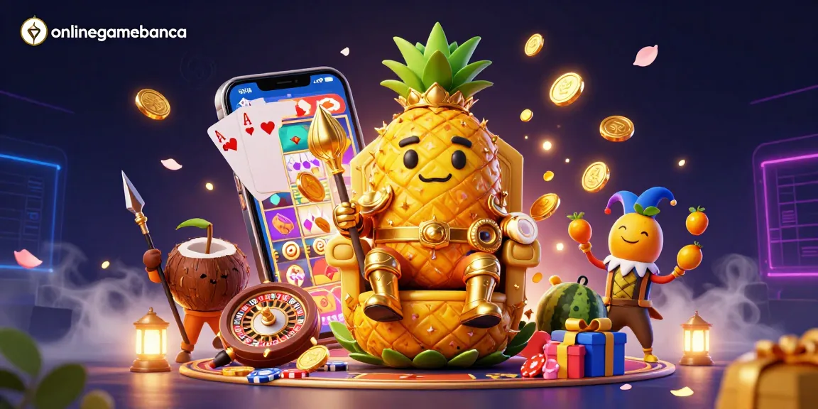 Experience the excitement of gaming with onlinegamebanca's vibrant 3D casino scene full of action and color.