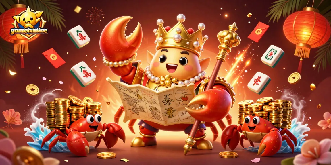 Experience gamebaiionline's thrilling 3D golden crab emperor amidst vibrant casino elements