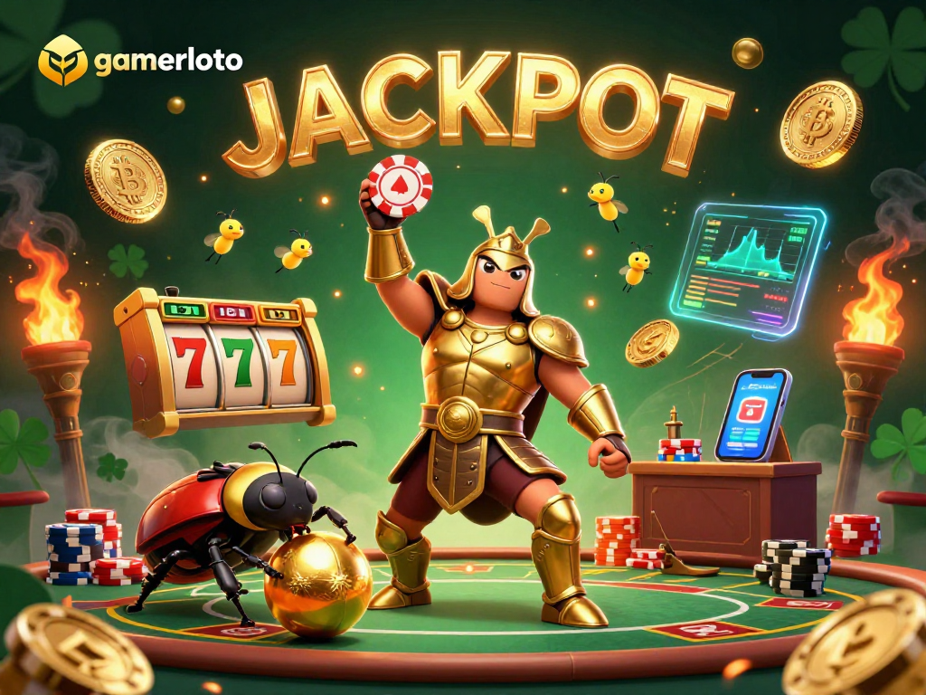 Join the winning action at gamerloto with vibrant 3D illustration capturing epic casino moments.