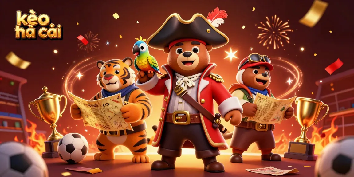 Engage in thrilling sports betting with kèo nhà cái, featuring lively 3D pirate bear and friends.