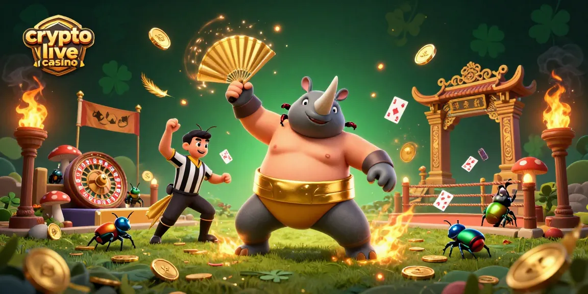 Disfruta de un emocionante juego en crypto live casino con el campeón de sumo de escarabajo en acción.