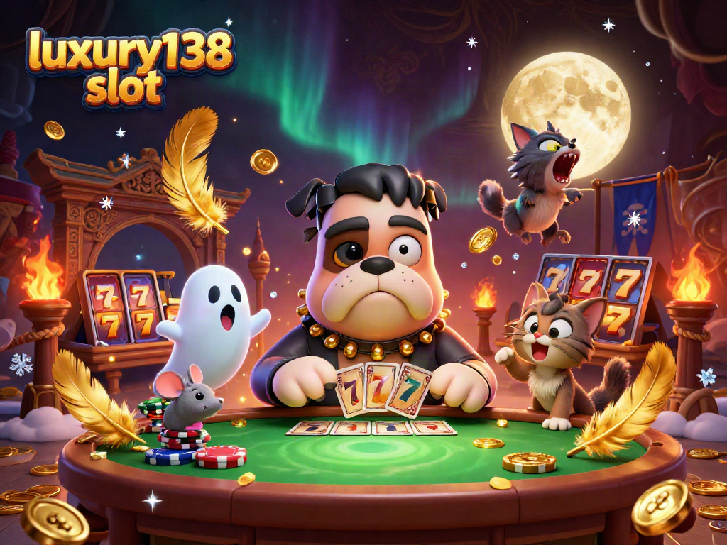 Permainan slot luxury138 slot menampilkan karakter unik dan aksi menarik di meja kasino.