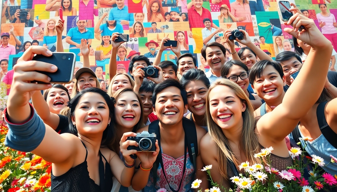 Engaging selfie mosaic showcasing individual photos arranged dynamically, celebrating diversity.